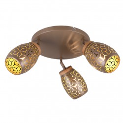BIDAR plafonnier 3 spots orientables 27 cm cuivre