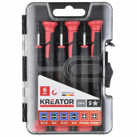 Coffret de 5 tournevis de précision Kréator 3SL+2PH
