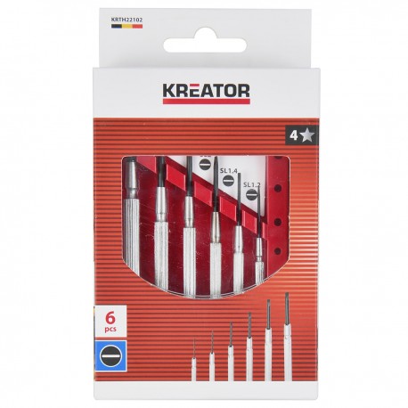 Coffret 6 tournevis de précision plats KREATOR