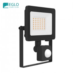 EGLO projecteur LED 30W Risacca-e noir avec détecteur