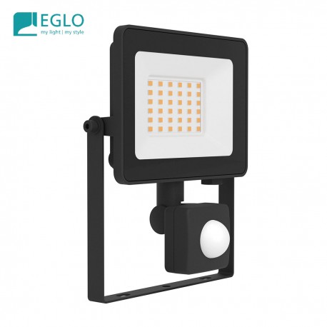 EGLO projecteur LED 30W Risacca-e noir avec détecteur